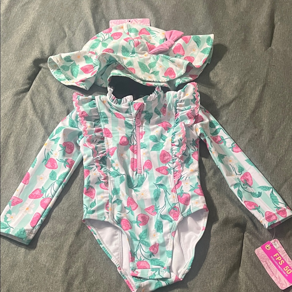 Tommy Bahama Kids Swim One Piece - Pink and Green